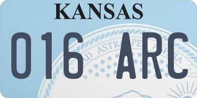 KS license plate 016ARC