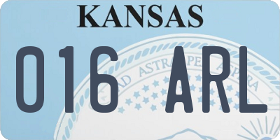 KS license plate 016ARL