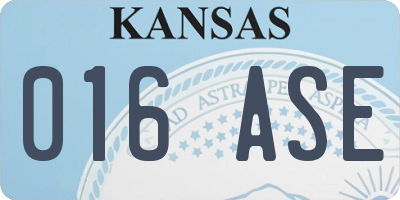 KS license plate 016ASE