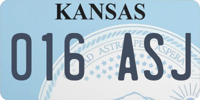 KS license plate 016ASJ