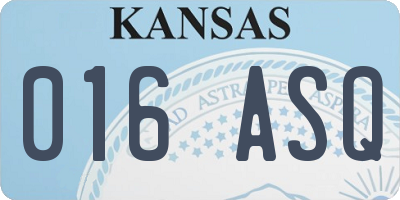 KS license plate 016ASQ