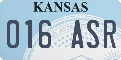 KS license plate 016ASR