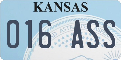 KS license plate 016ASS