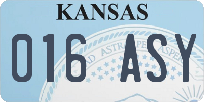 KS license plate 016ASY