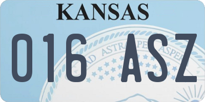 KS license plate 016ASZ