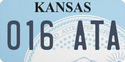 KS license plate 016ATA