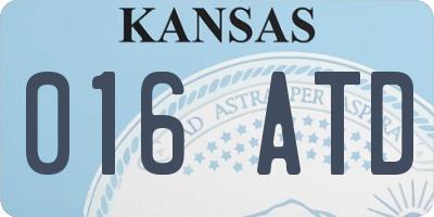 KS license plate 016ATD