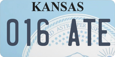 KS license plate 016ATE