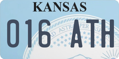 KS license plate 016ATH