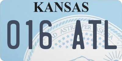KS license plate 016ATL