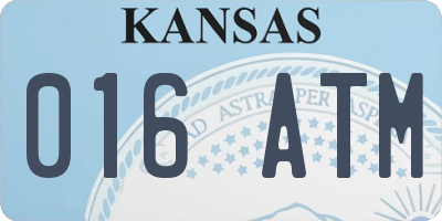 KS license plate 016ATM