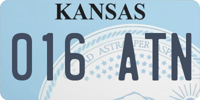 KS license plate 016ATN