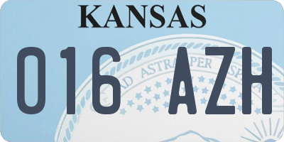 KS license plate 016AZH