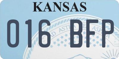 KS license plate 016BFP