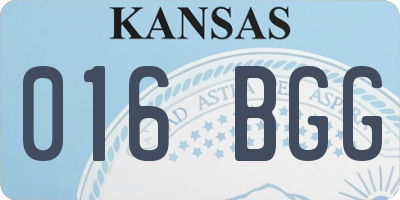 KS license plate 016BGG