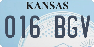 KS license plate 016BGV