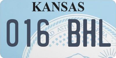KS license plate 016BHL