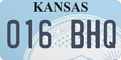 KS license plate 016BHQ
