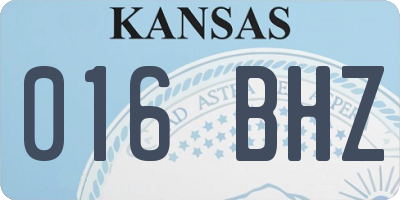 KS license plate 016BHZ