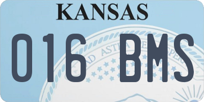KS license plate 016BMS