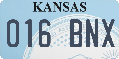 KS license plate 016BNX