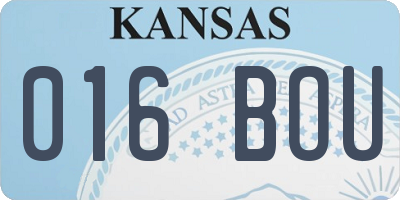 KS license plate 016BOU