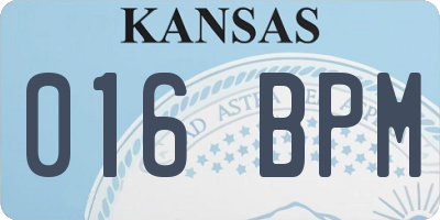 KS license plate 016BPM
