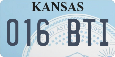 KS license plate 016BTI