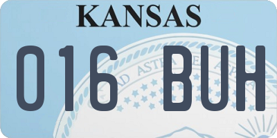 KS license plate 016BUH