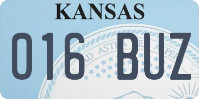 KS license plate 016BUZ
