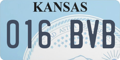KS license plate 016BVB