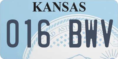 KS license plate 016BWV