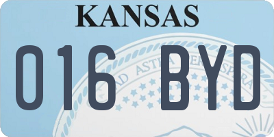 KS license plate 016BYD