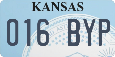 KS license plate 016BYP