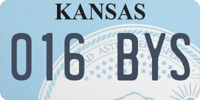 KS license plate 016BYS