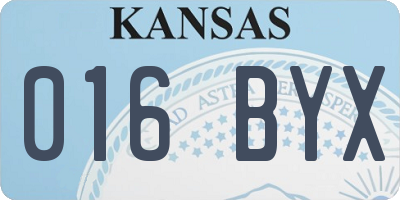 KS license plate 016BYX