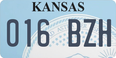 KS license plate 016BZH