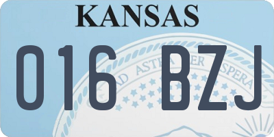 KS license plate 016BZJ