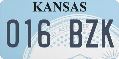KS license plate 016BZK
