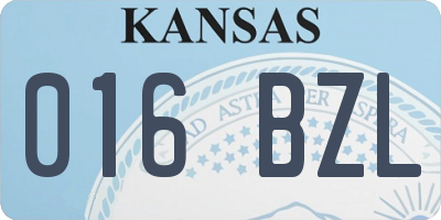 KS license plate 016BZL