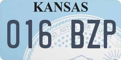 KS license plate 016BZP