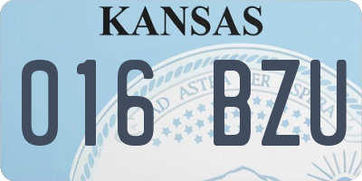 KS license plate 016BZU