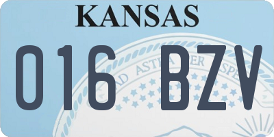 KS license plate 016BZV