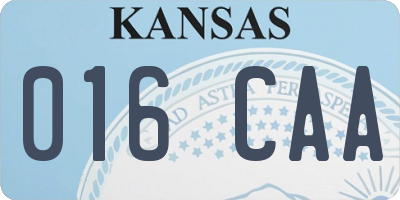 KS license plate 016CAA