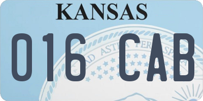 KS license plate 016CAB