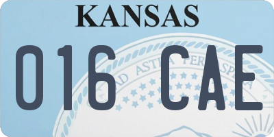 KS license plate 016CAE