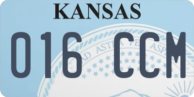 KS license plate 016CCM