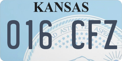 KS license plate 016CFZ