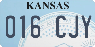 KS license plate 016CJY