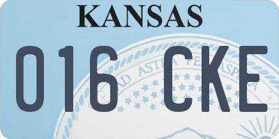 KS license plate 016CKE